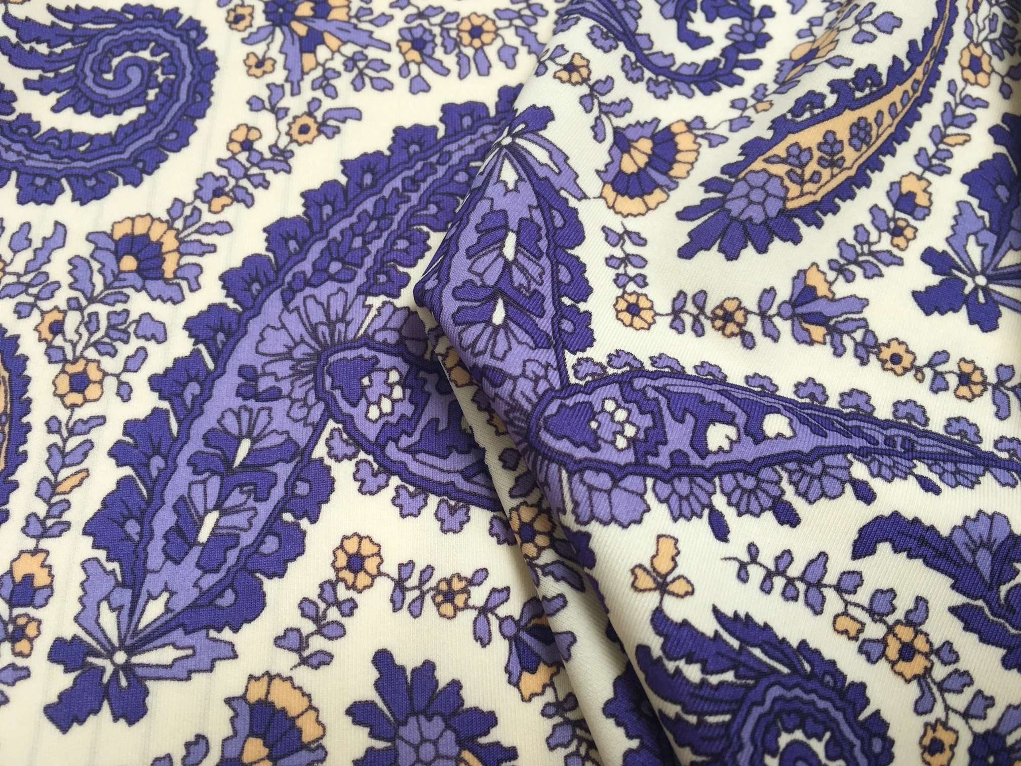 Purple Paisley Stretch - Swimwear Fabric