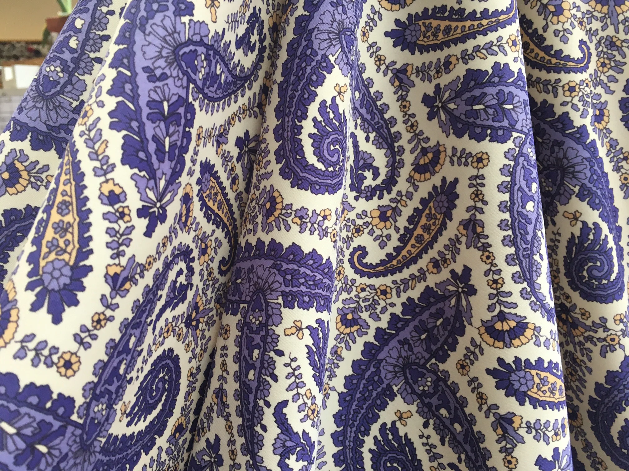 Purple Paisley Stretch - Swimwear Fabric - Image 3