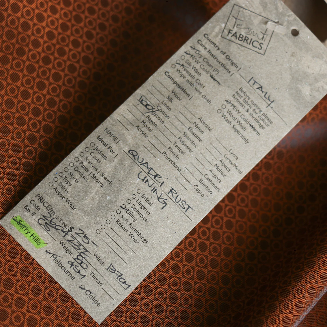 Quadri Rust - Fancy Lining - Image 3