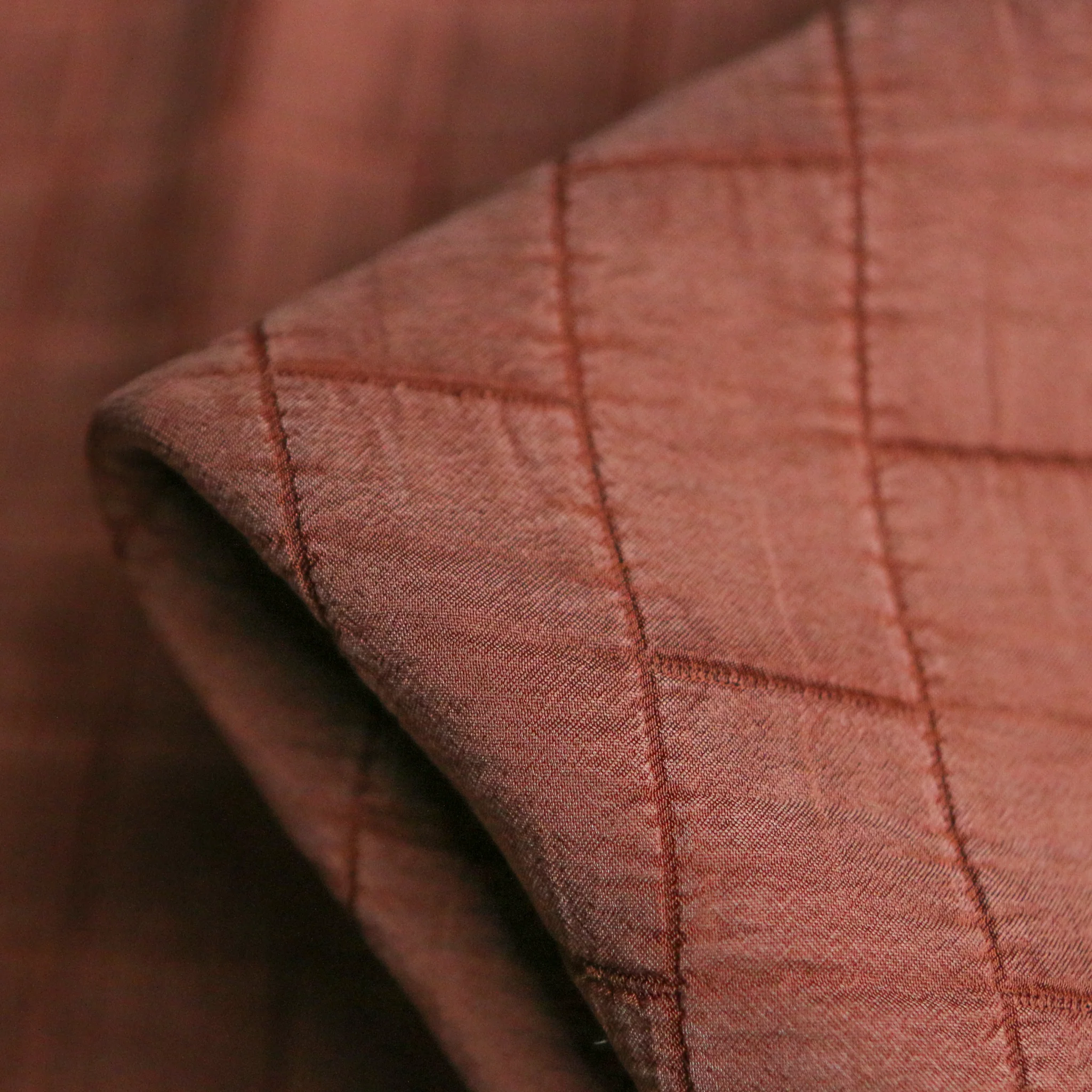 Quadri Washed Clay - Quilted Jacquard
