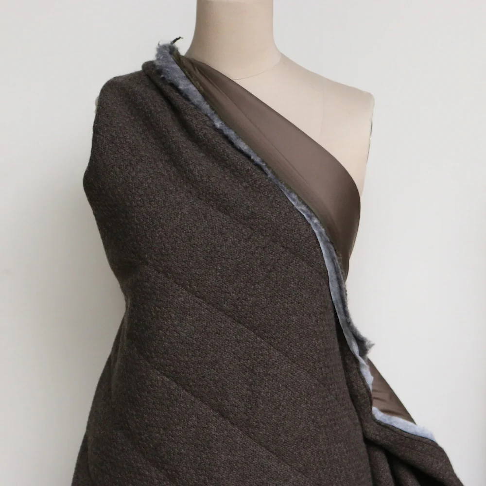 Quilted Chestnut Weave - Wool/Cashmere Wadding - Image 5