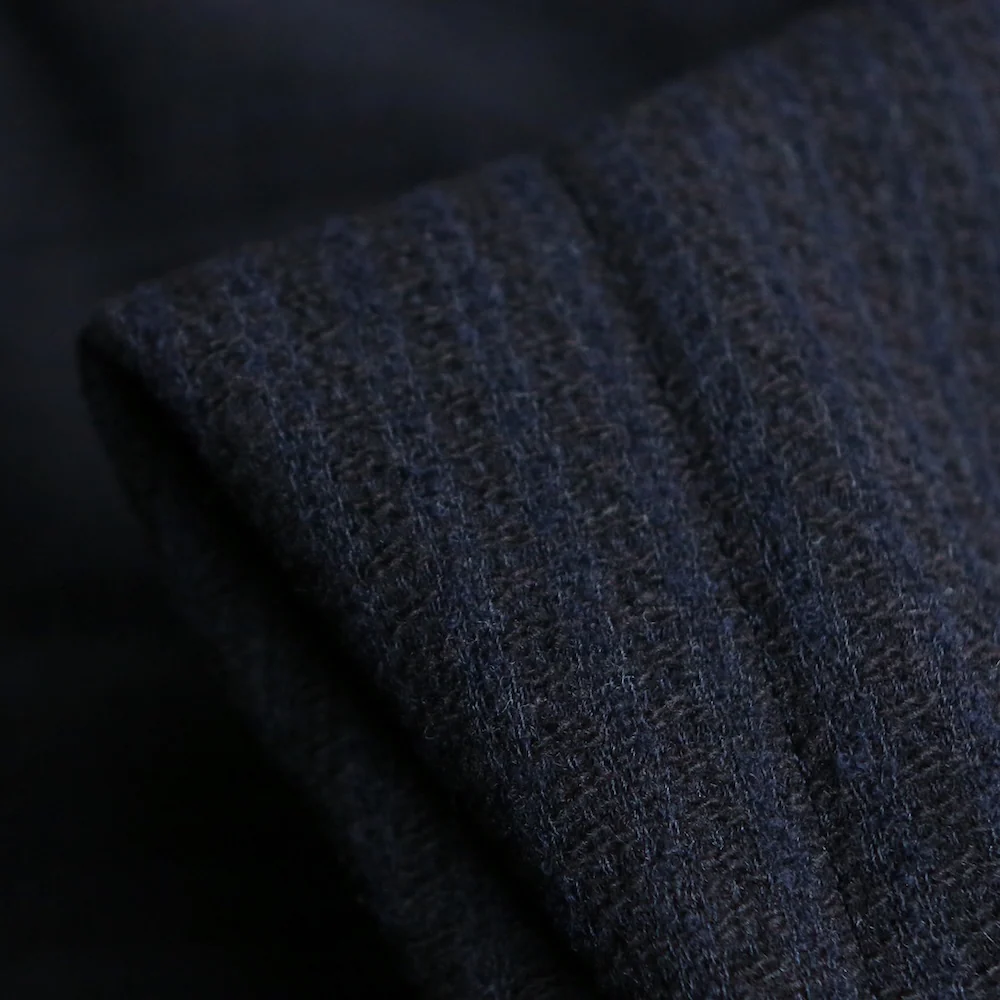 Quilted Onyx Navy/Black - Wool/Cashmere Wadding