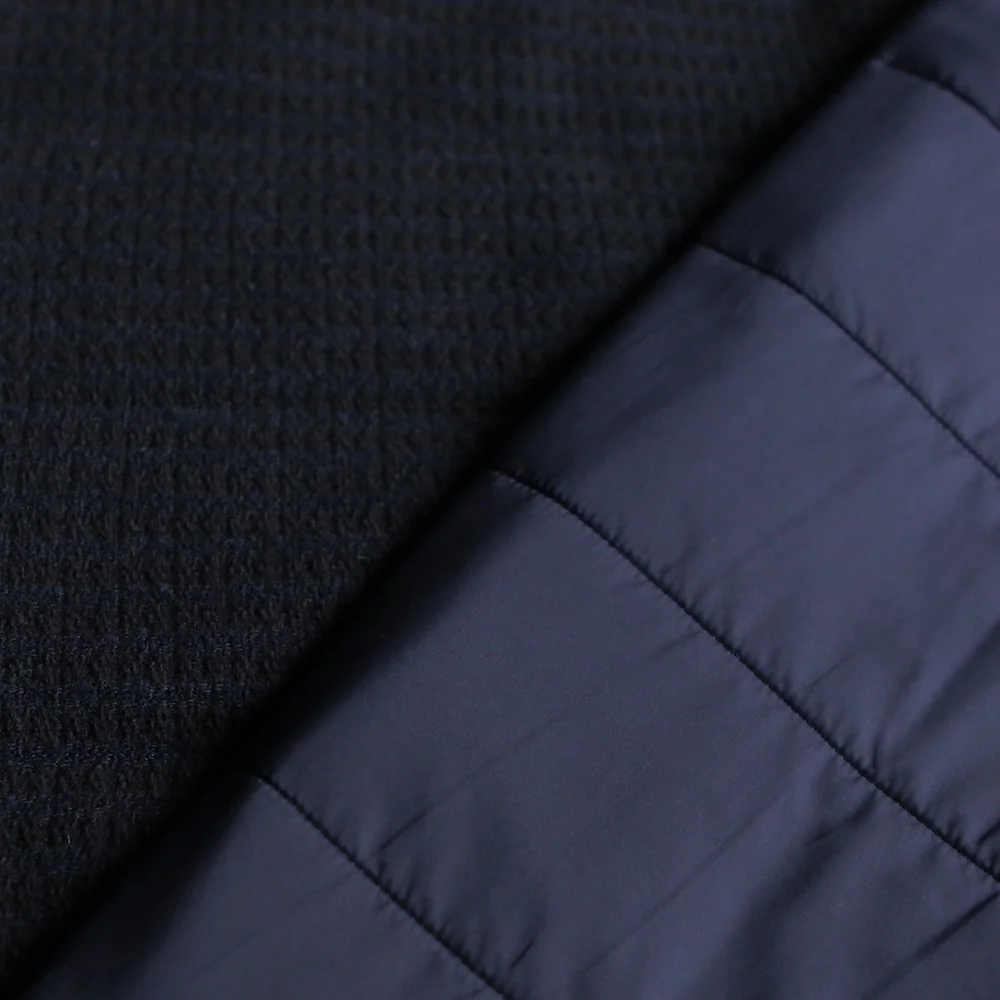 Quilted Onyx Navy/Black - Wool/Cashmere Wadding - Image 2