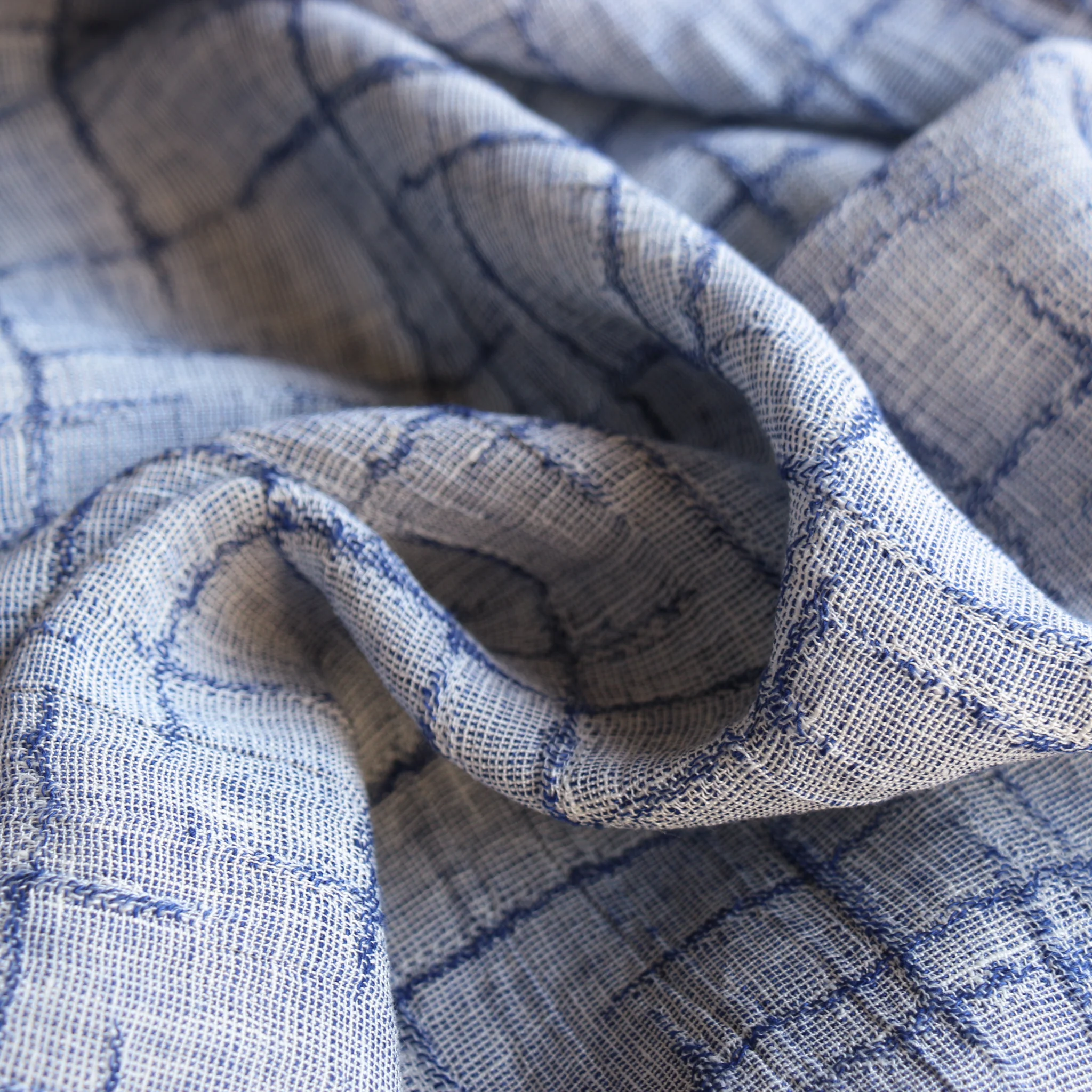 Ragusa Blue Jacquard Linen - Image 2