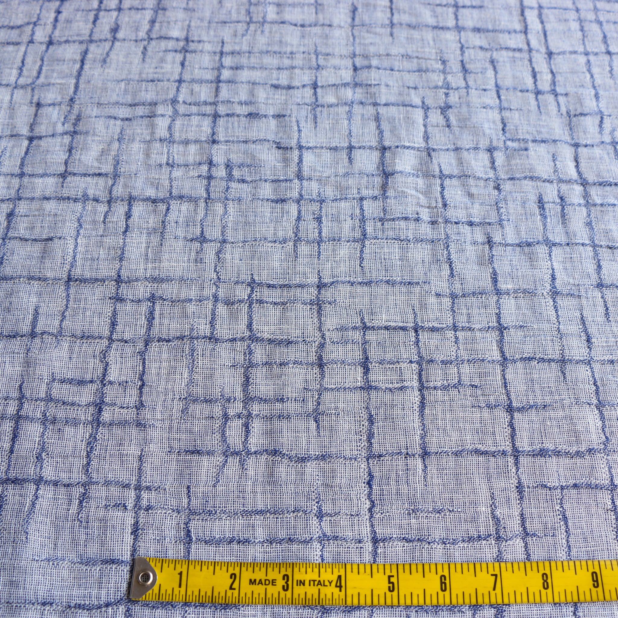 Ragusa Blue Jacquard Linen - Image 3