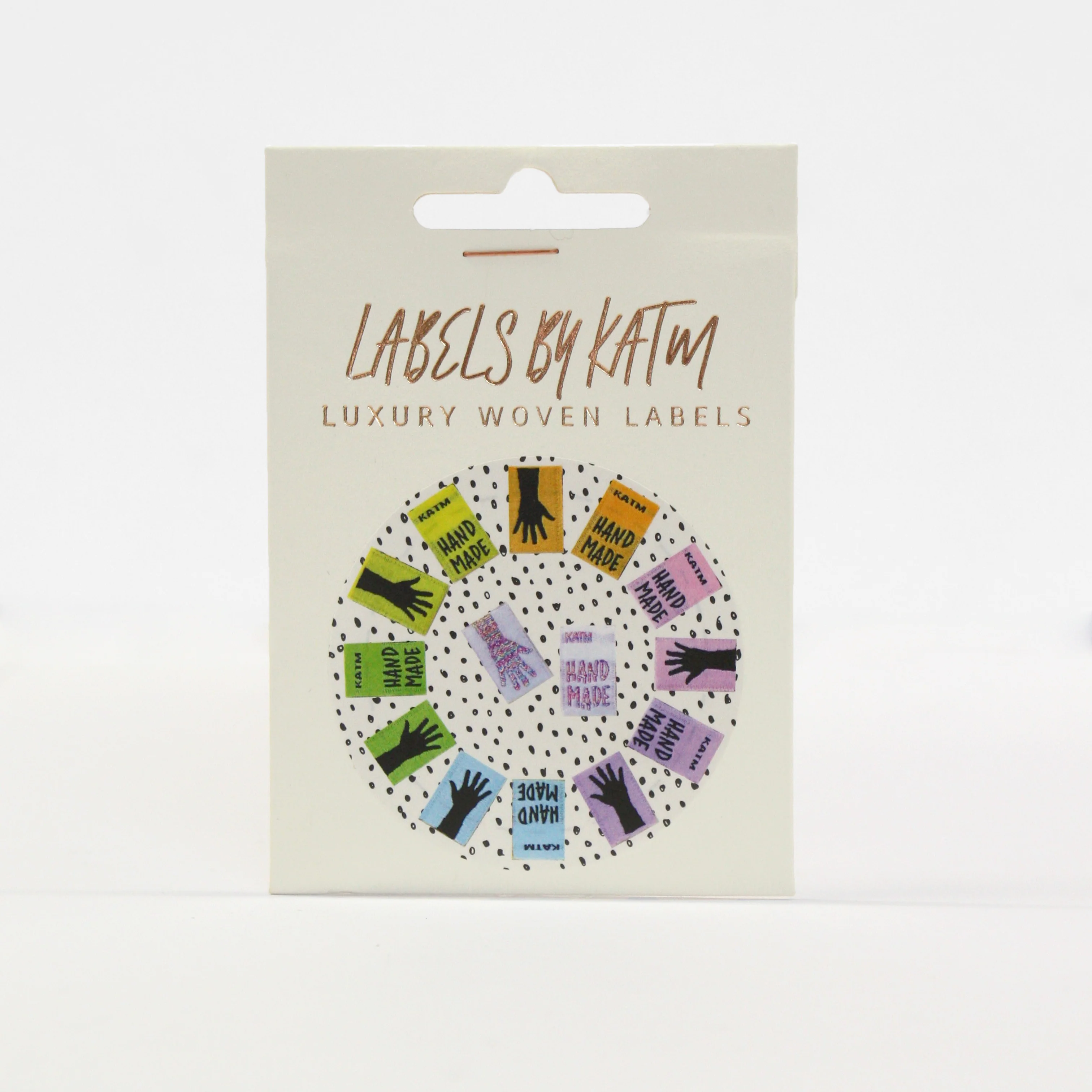 "Rainbow Mini Hands" - Mixed 14 Pack of Woven Labels