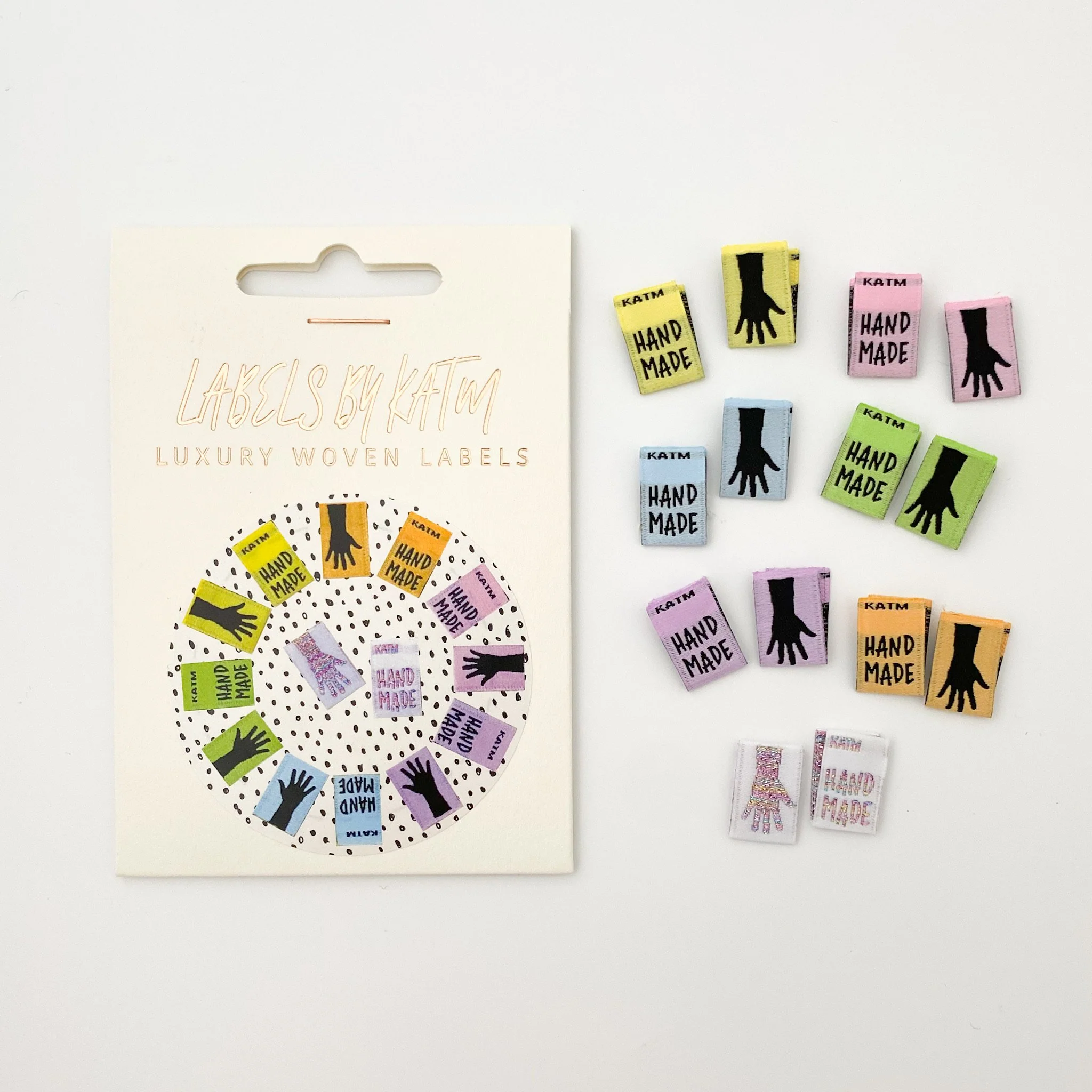 "Rainbow Mini Hands" - Mixed 14 Pack of Woven Labels - Image 4