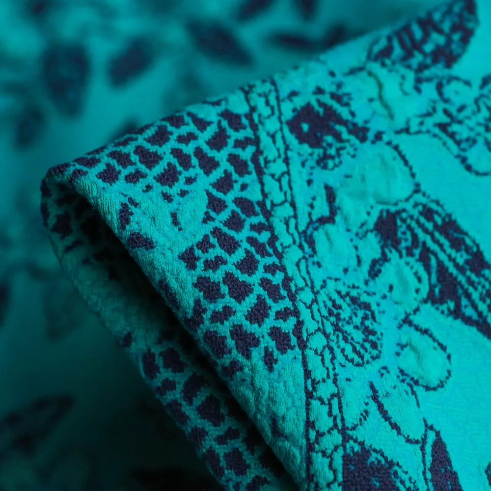 Rainflower Aqua Jacquard Knit