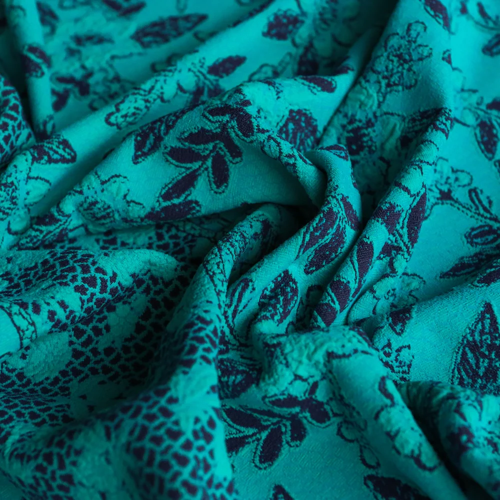Rainflower Aqua Jacquard Knit - Image 2