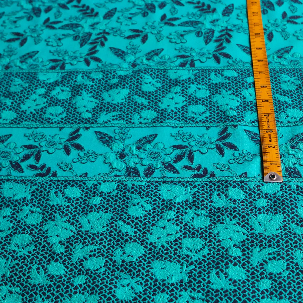 Rainflower Aqua Jacquard Knit - Image 3