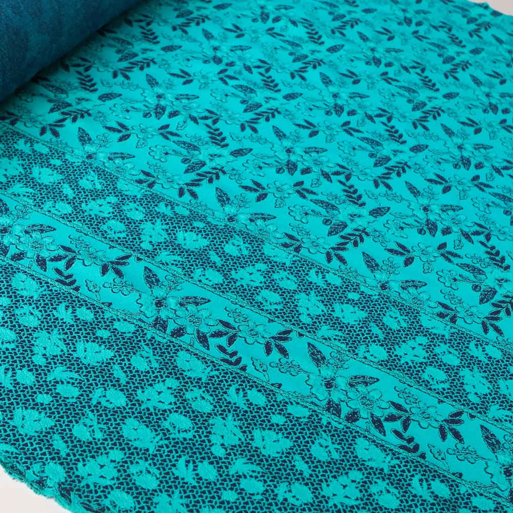 Rainflower Aqua Jacquard Knit - Image 4