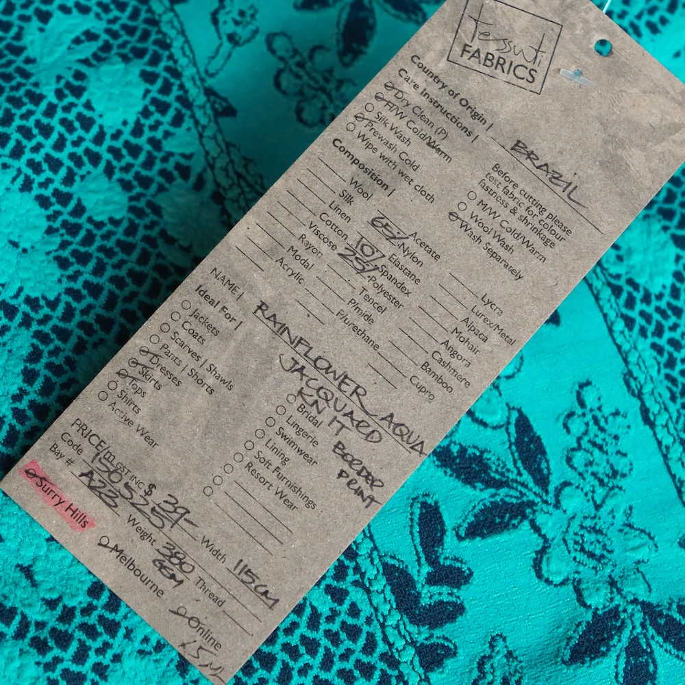 Rainflower Aqua Jacquard Knit - Image 5