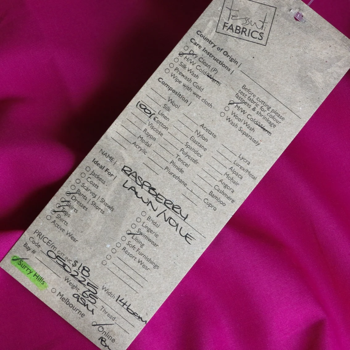 Raspberry Cotton Lawn/Voile - Image 3
