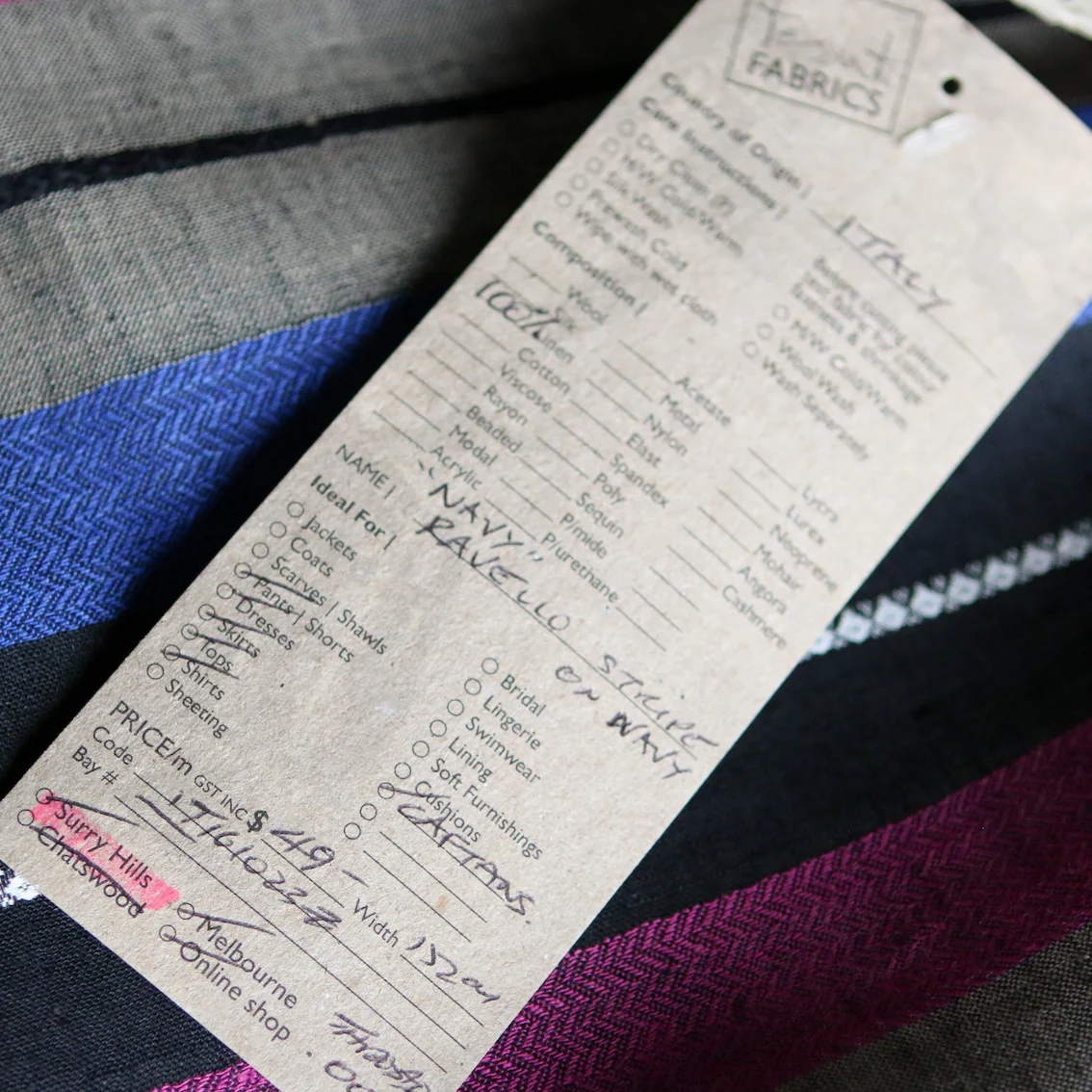 Ravello Stripe on Navy Linen - Image 4