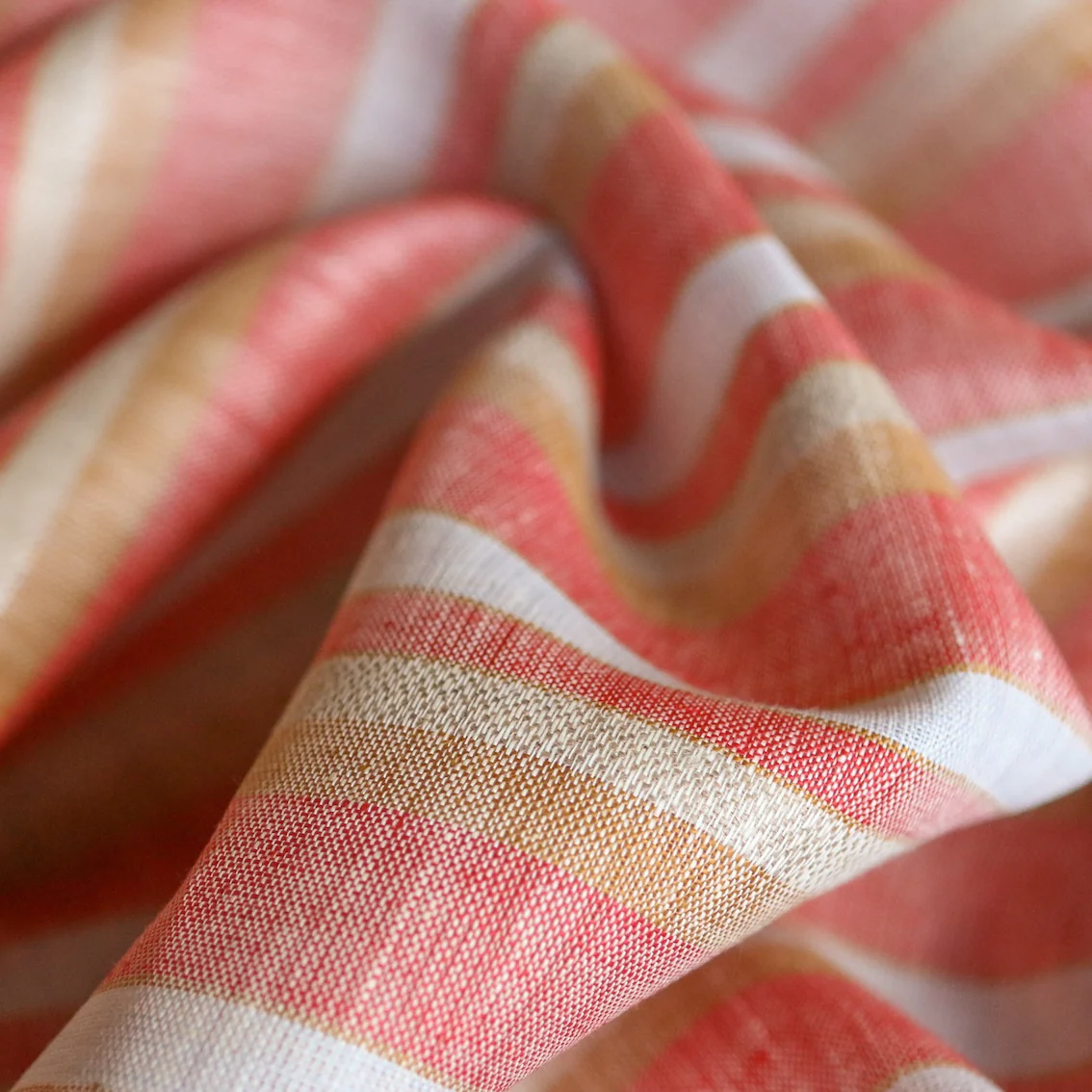 Ravello Stripe on Red Linen - Image 2