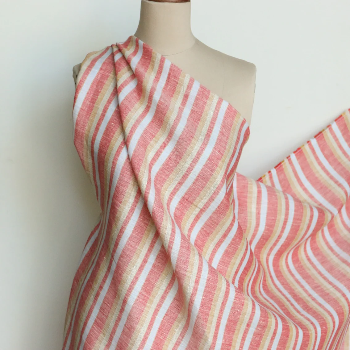 Ravello Stripe on Red Linen - Image 5