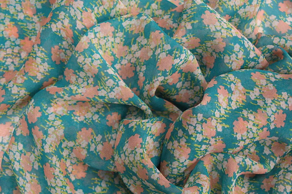 Red Fields Georgette - Image 2