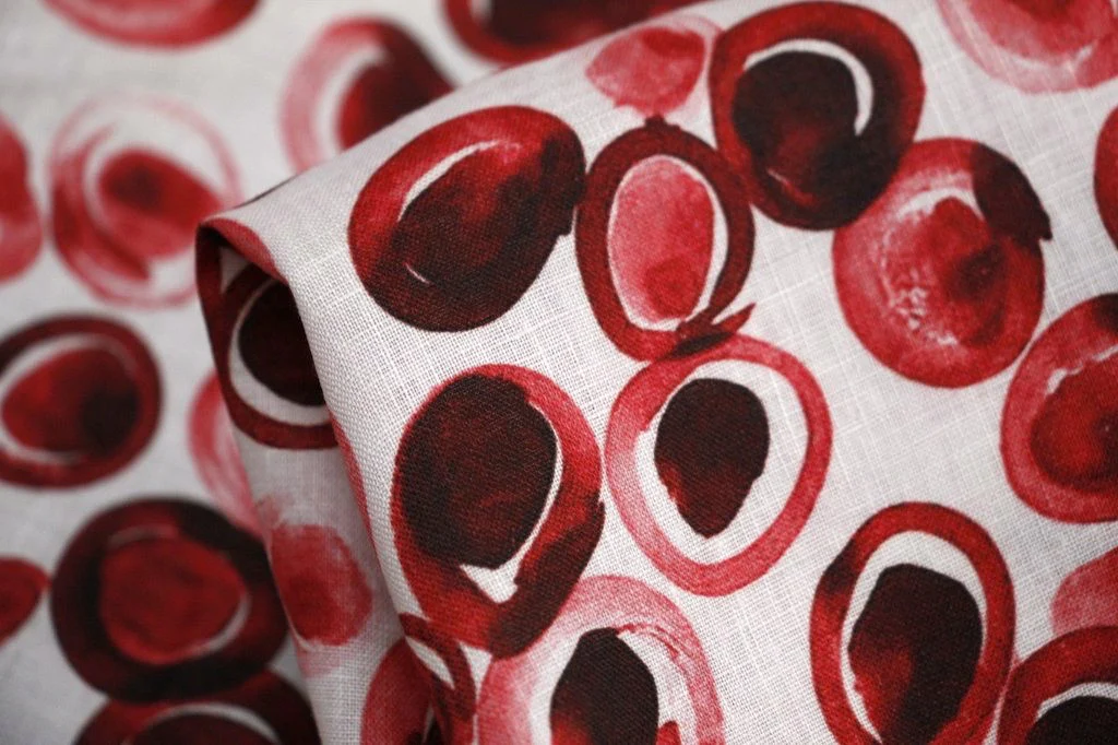 Red Jelly Spot - Printed Linen