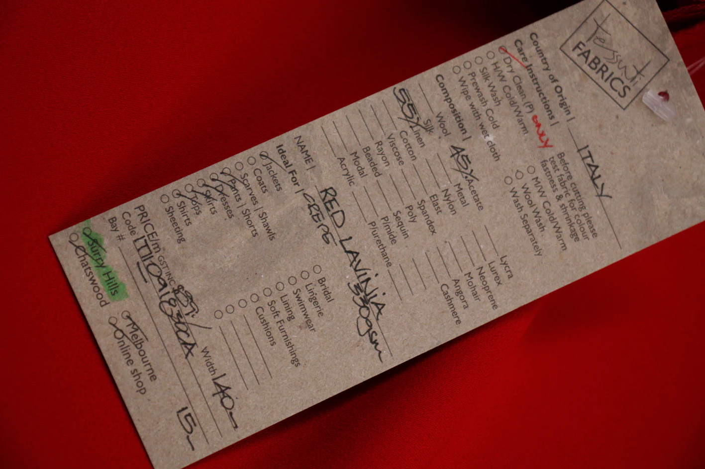 Red Lavinia Crepe - Image 2