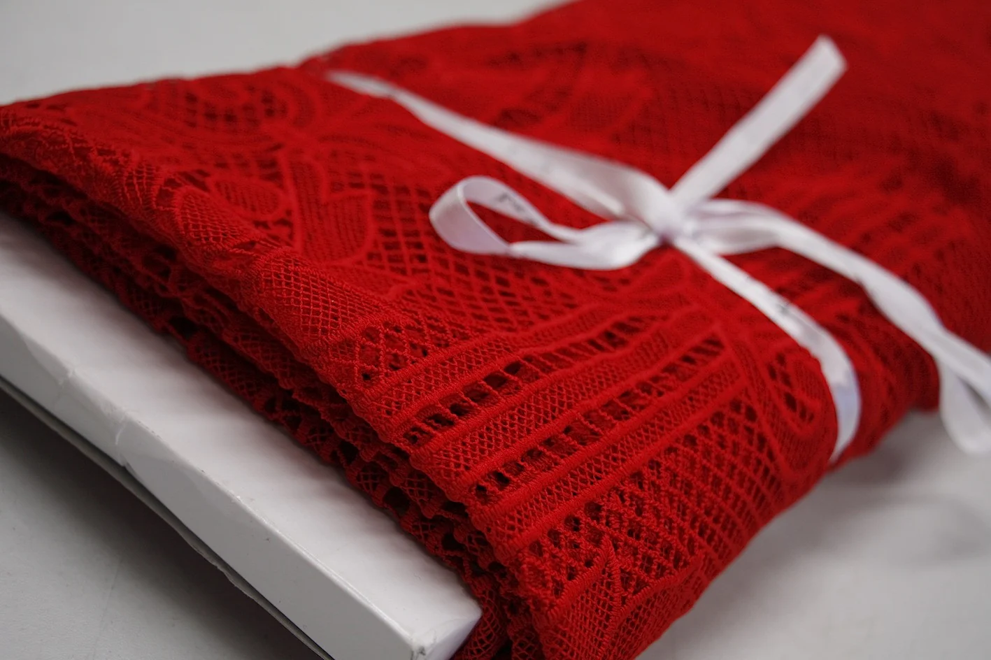 Red Motif Guipure Lace