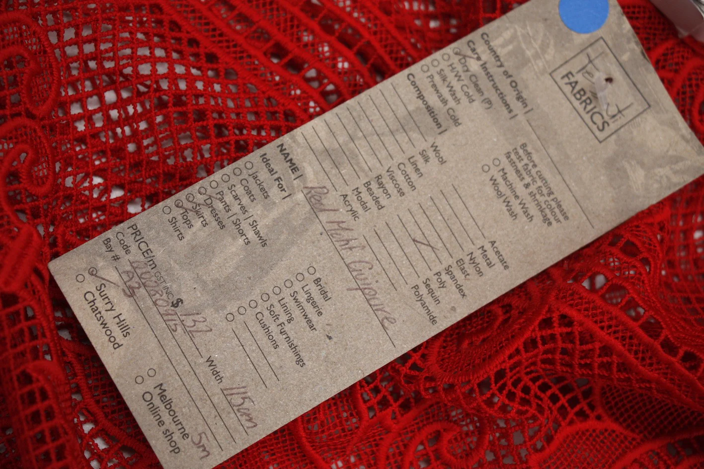Red Motif Guipure Lace - Image 3