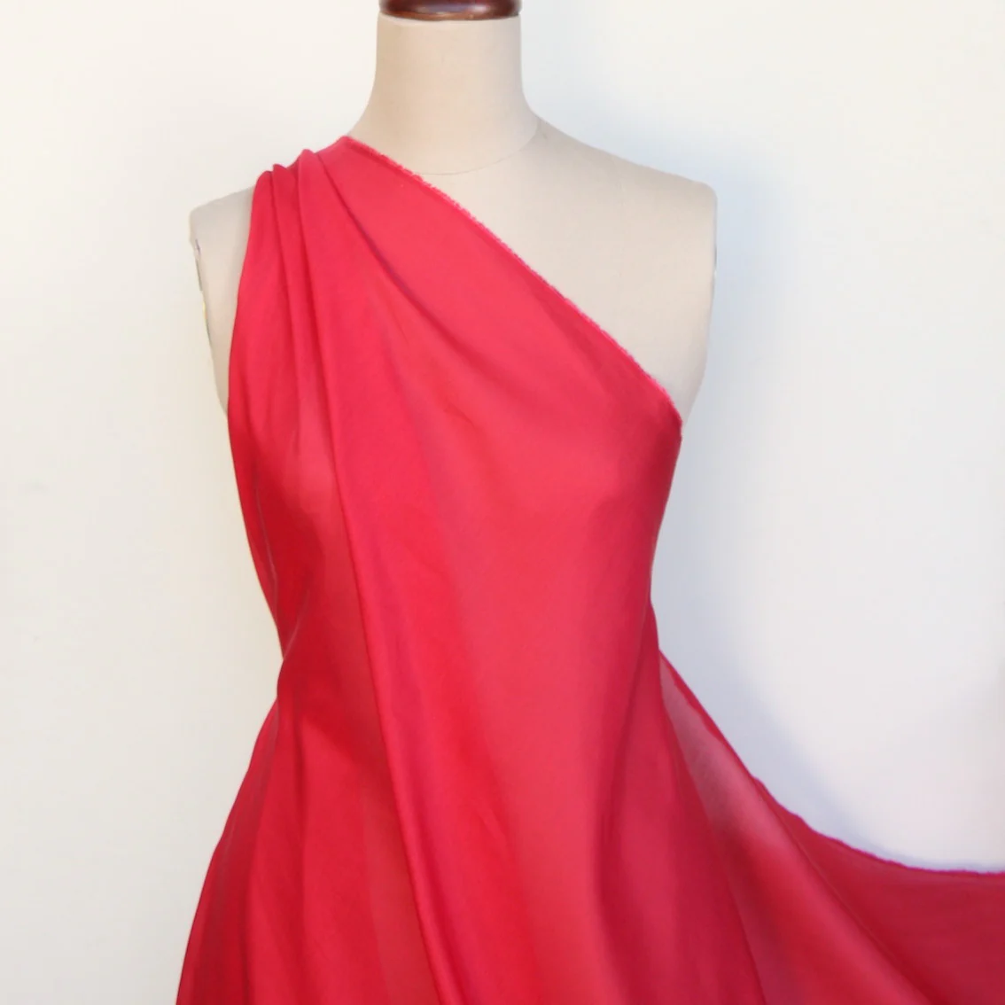 Red Cotton/Silk Voile - Image 3