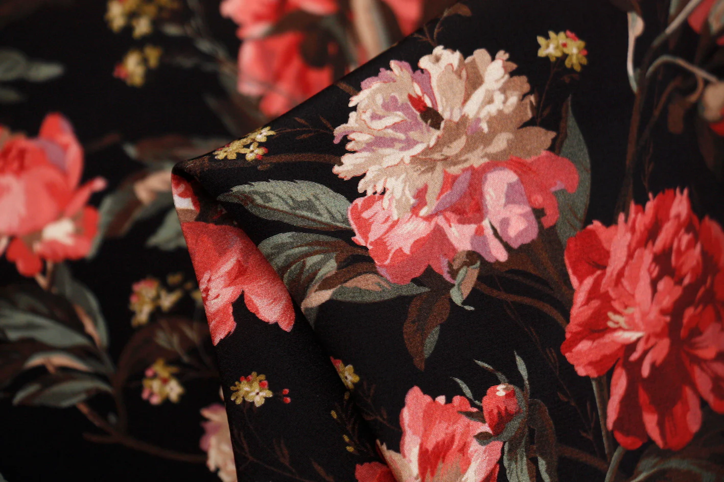 Reddish Decadent Blooms - Liberty Silk