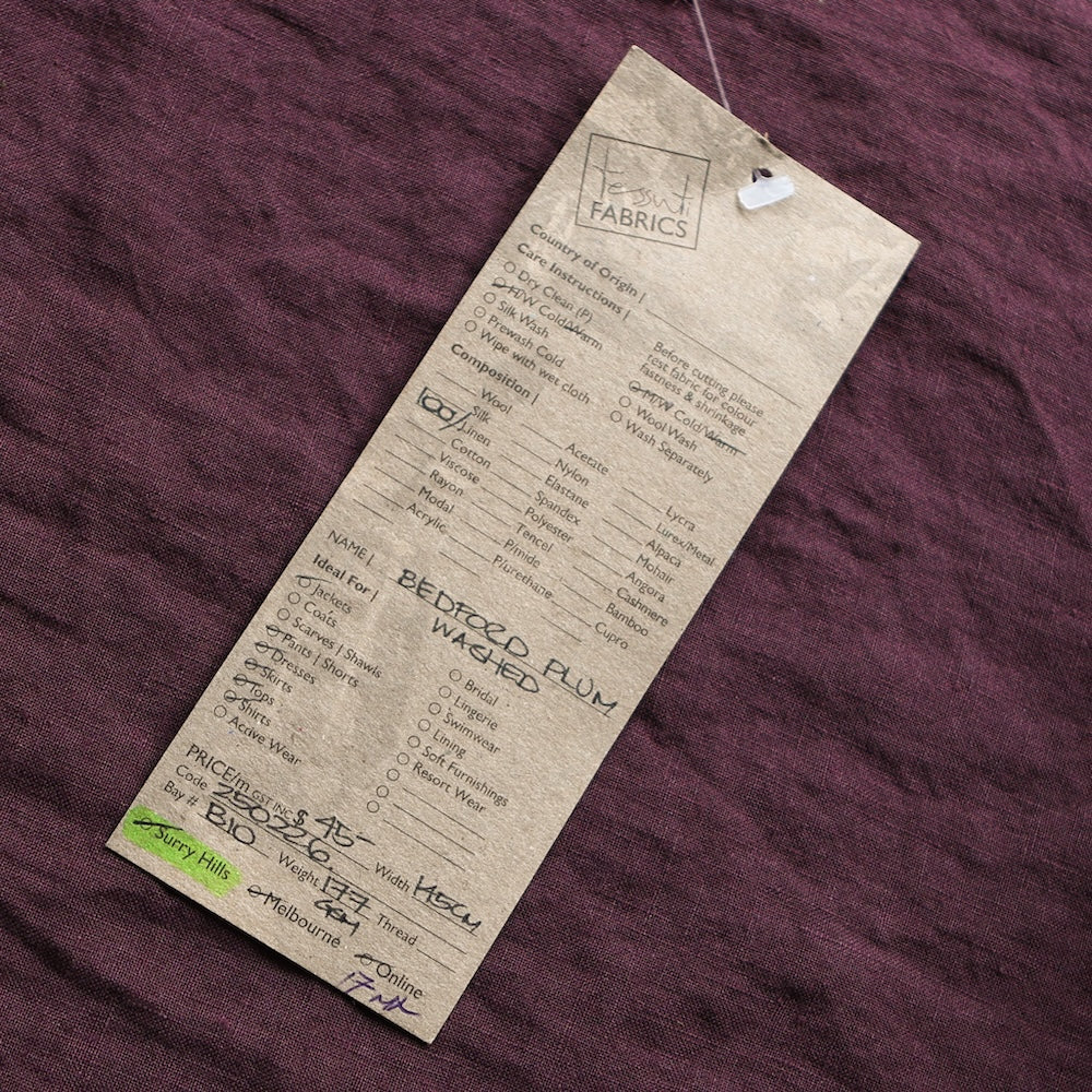 Remnant of Bedford Plum Washed Linen - Image 3