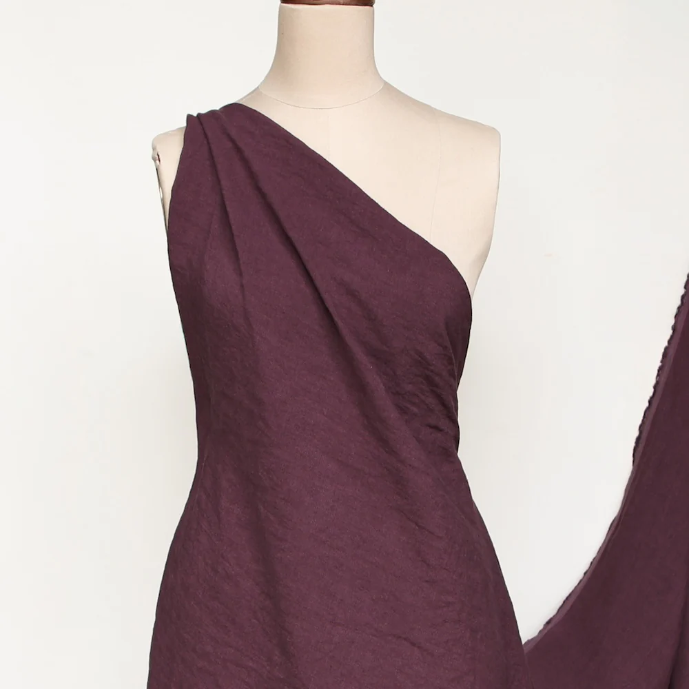 Remnant of Bedford Plum Washed Linen - Image 4