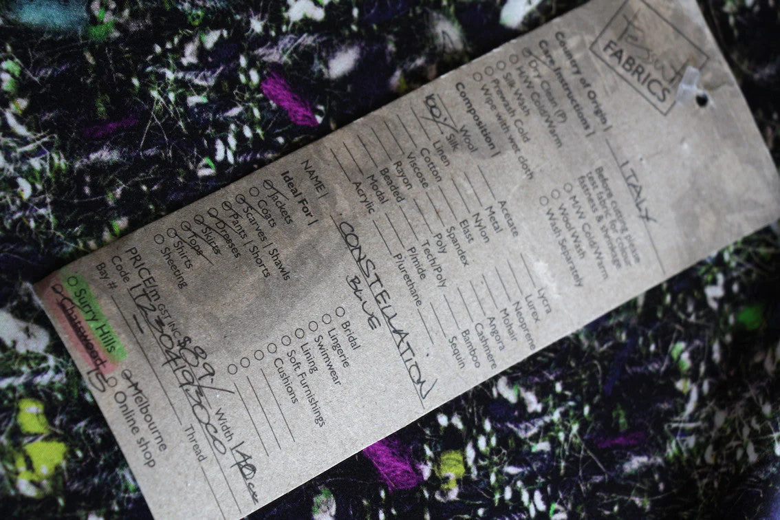 Remnant of Constellation Blue Silk Satin - Image 3