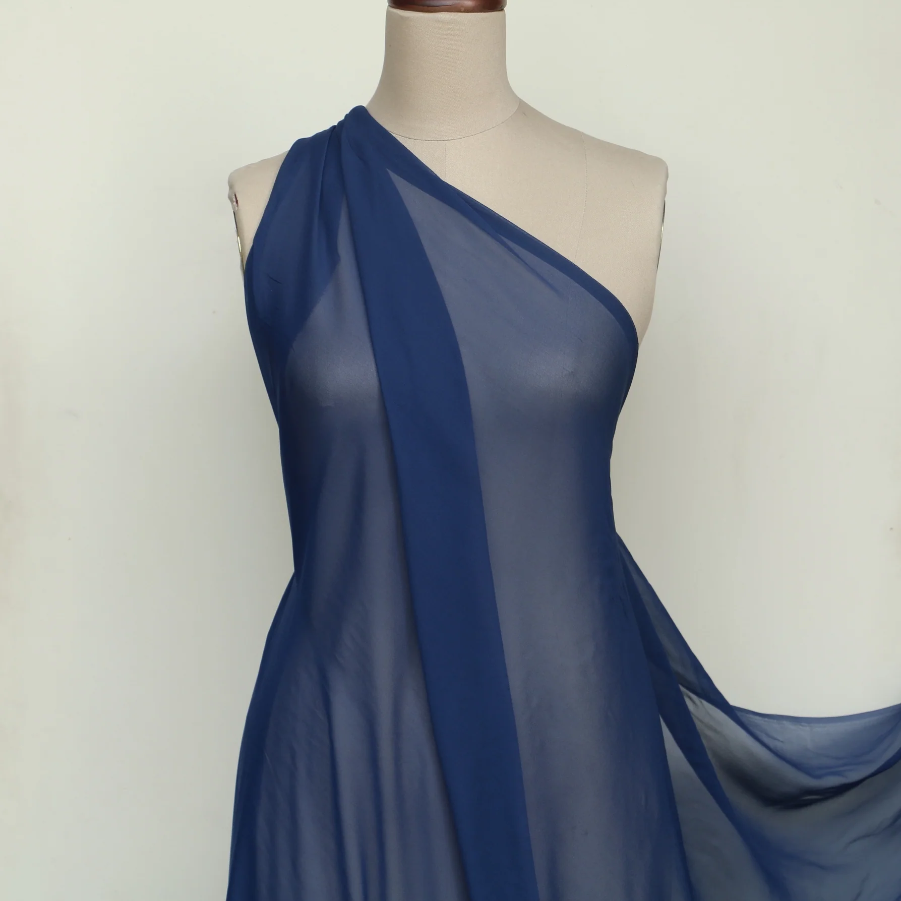 Remnant of Gette Azure Silk Georgette - Image 4