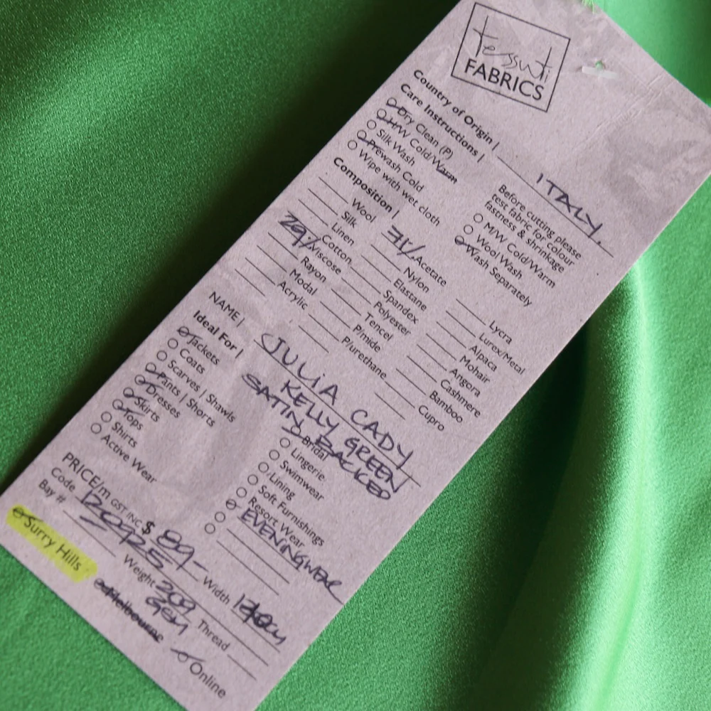 Julia Cady Kelly Green Satin-Backed Crepe - Image 4