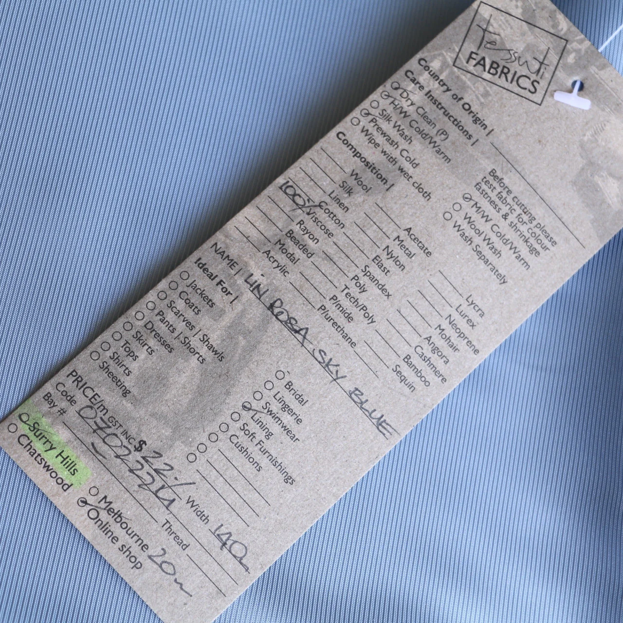 Remnant of Lin Rosa Sky Blue - Fancy Lining - Image 3