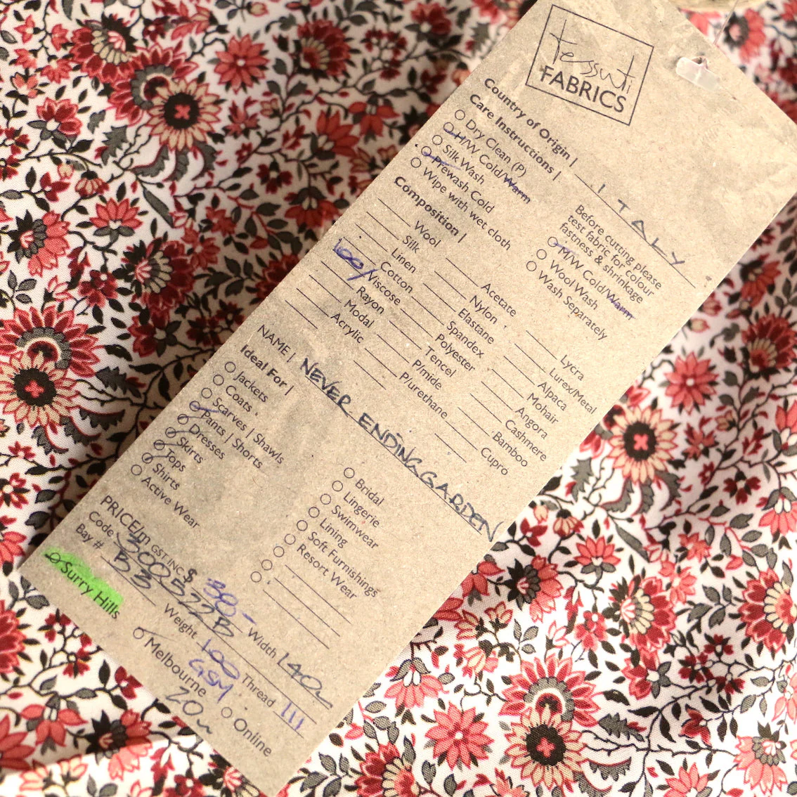 Remnant of Never Ending Garden Viscose Poplin - Image 5