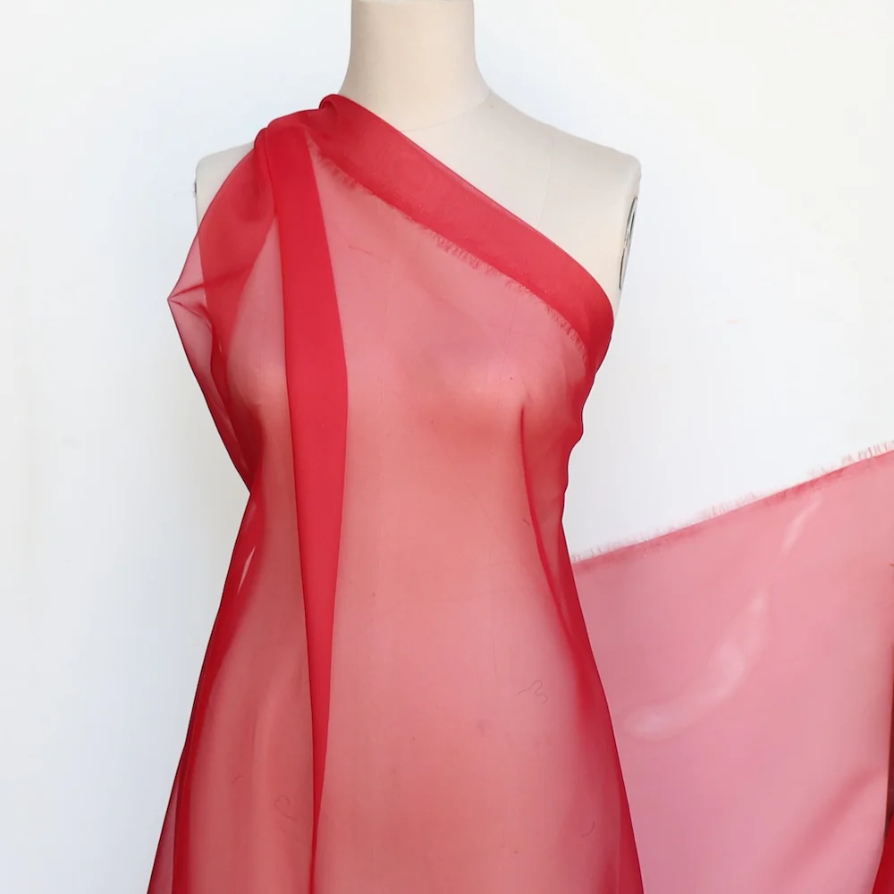 Remnant of Prima Organza Rosso - Silk Organza - Image 4