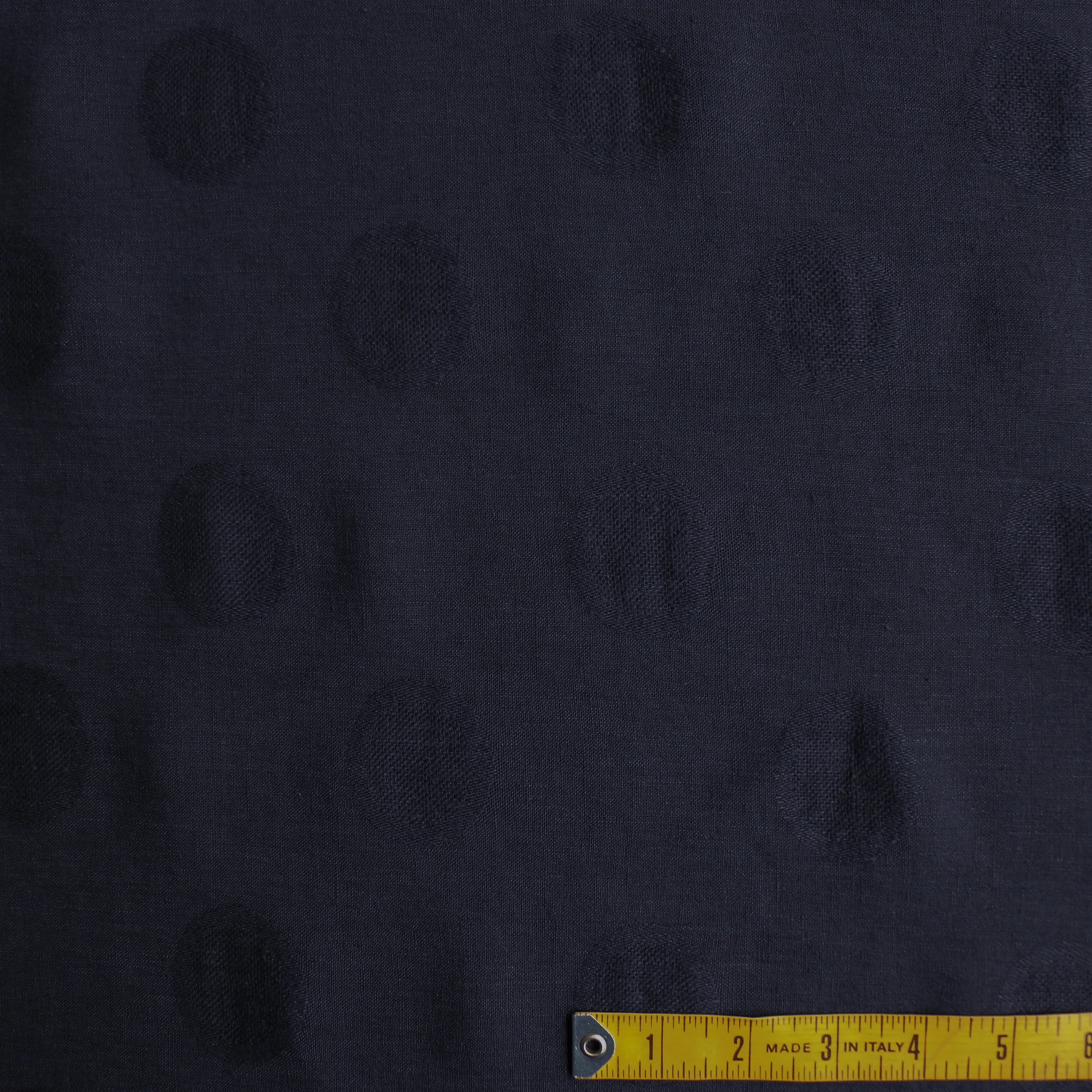 Remnant of Ring Around Jacquard Linen - Navy - Image 4