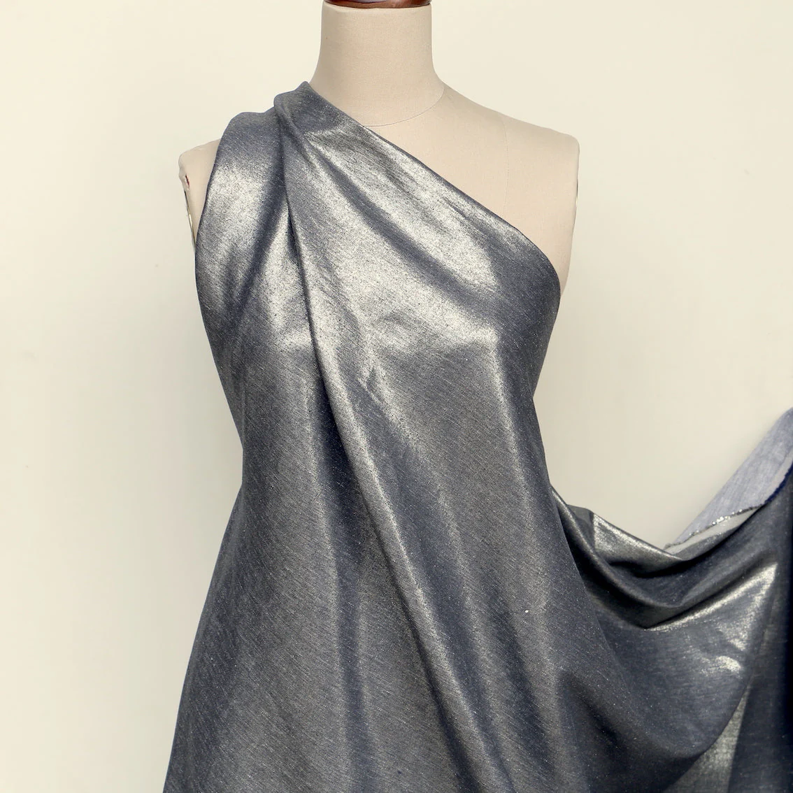 Remnant of Shimmering Stretch Linen - Image 4