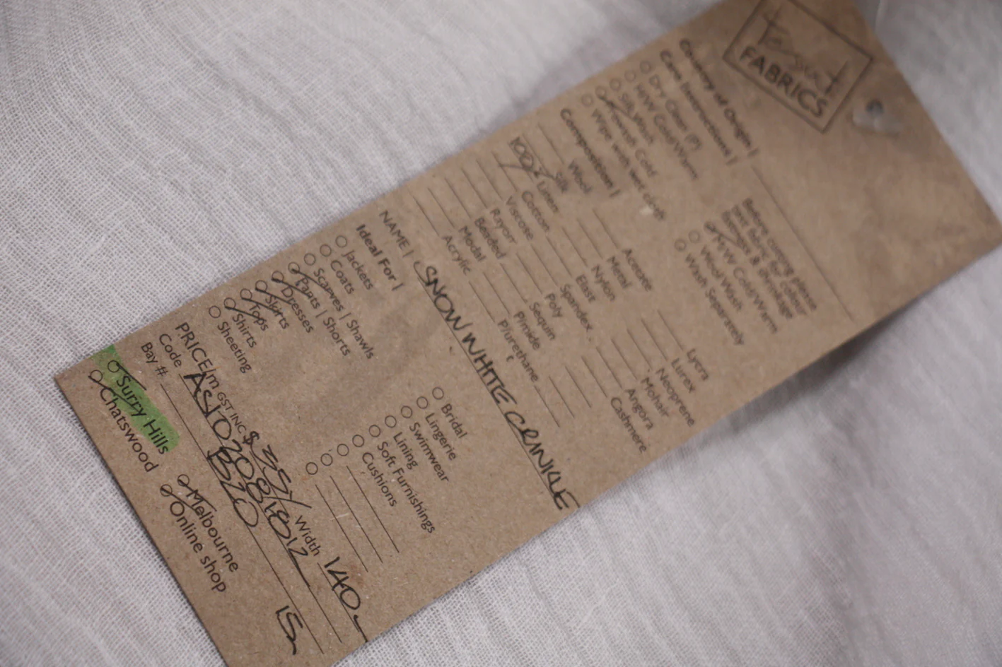 Snow White Crinkle Linen Remnant - Image 3