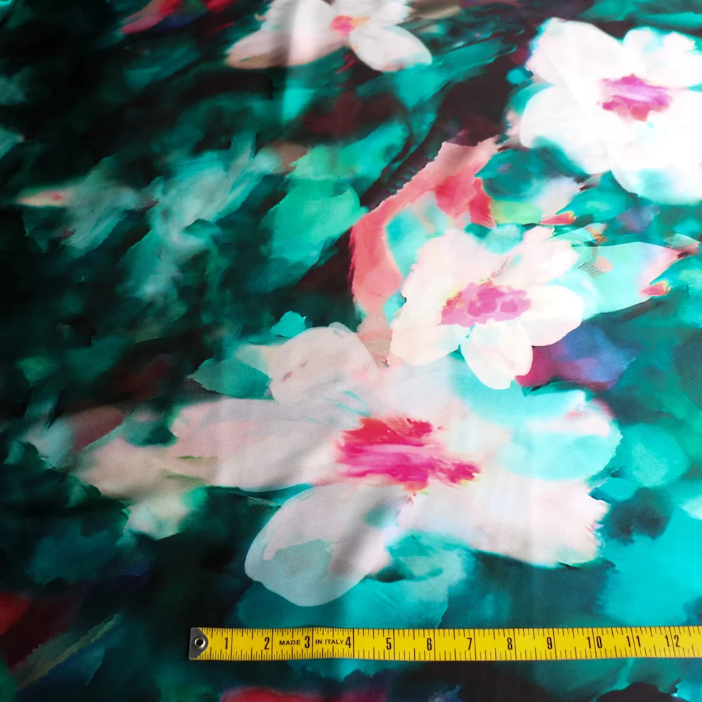 Remnant of The Blooms Silk Satin - Image 3