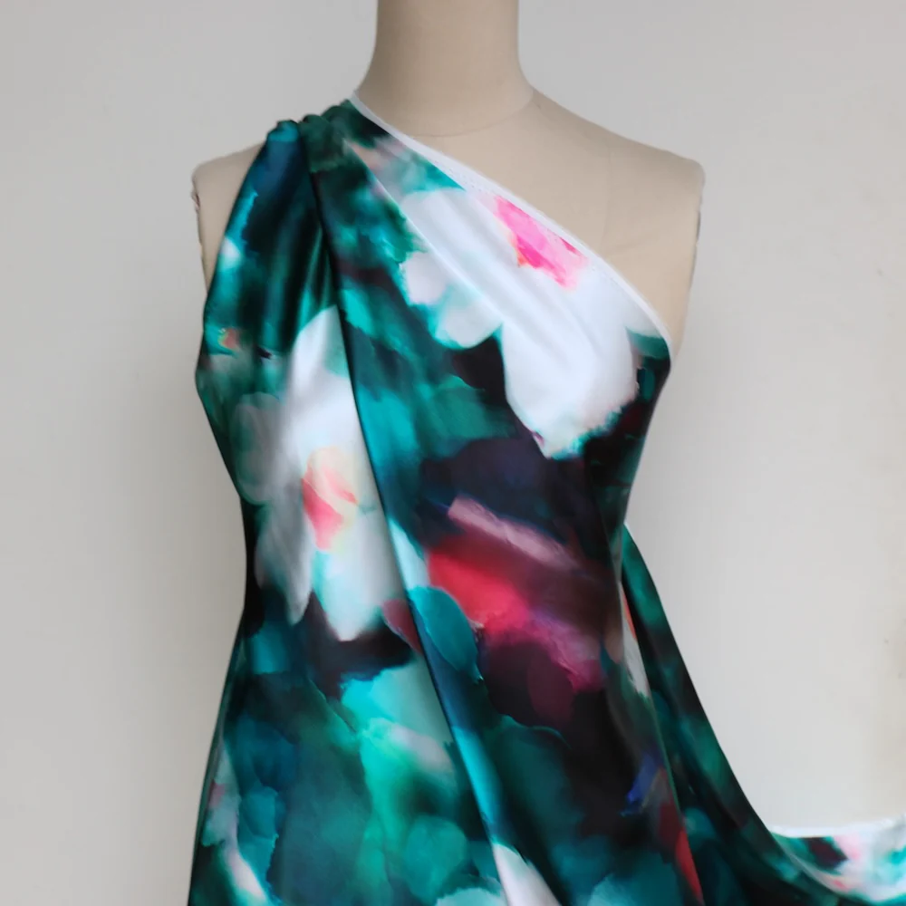 Remnant of The Blooms Silk Satin - Image 6