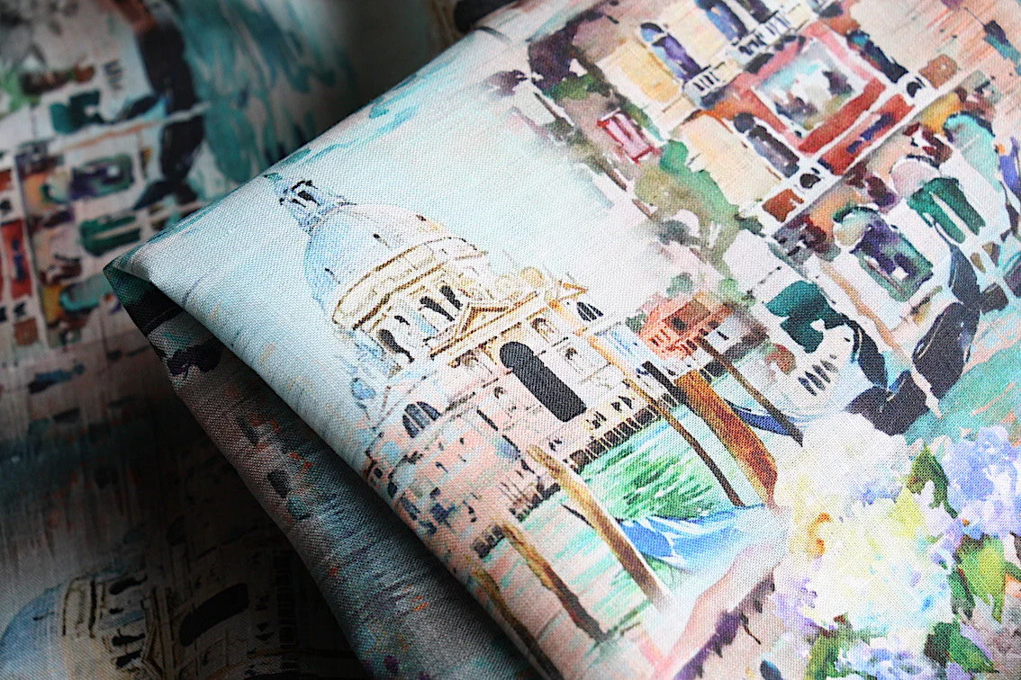 Remnant of Venetian Dream Printed Linen