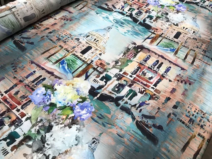 Remnant of Venetian Dream Printed Linen - Image 3