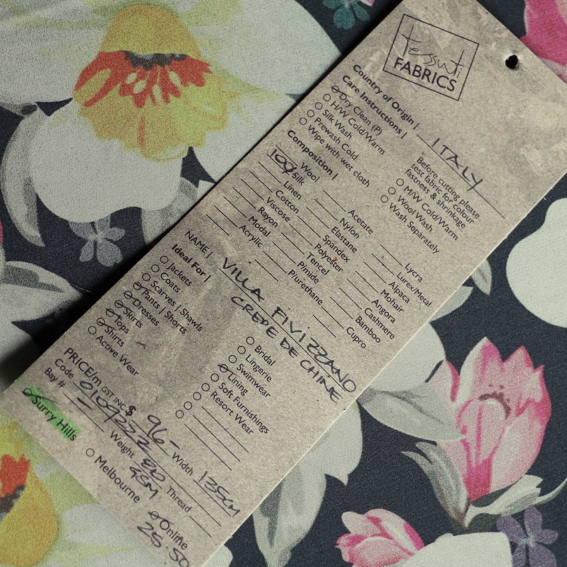 Remnant of Villa Fivizzano Silk Crepe De Chine - Image 4
