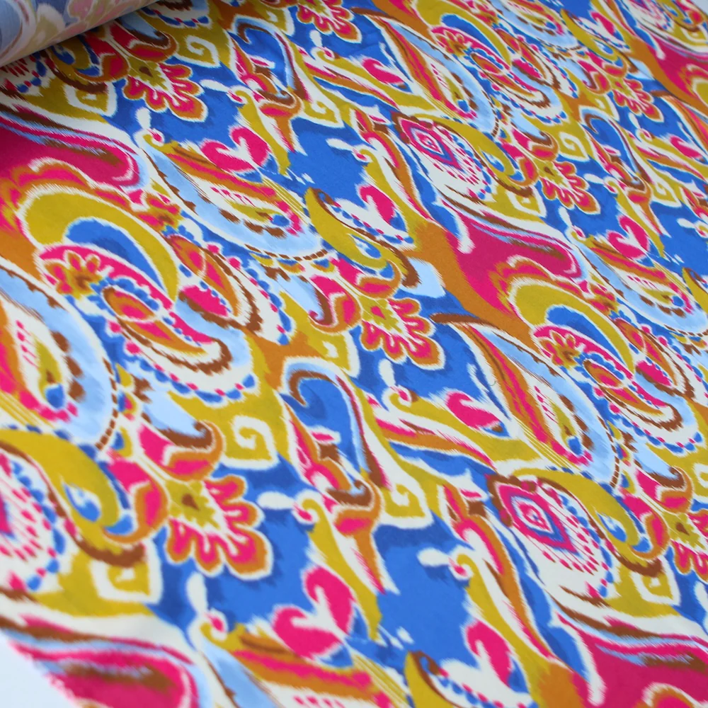 Remnant of Villa Mare Viscose Satin - Image 3