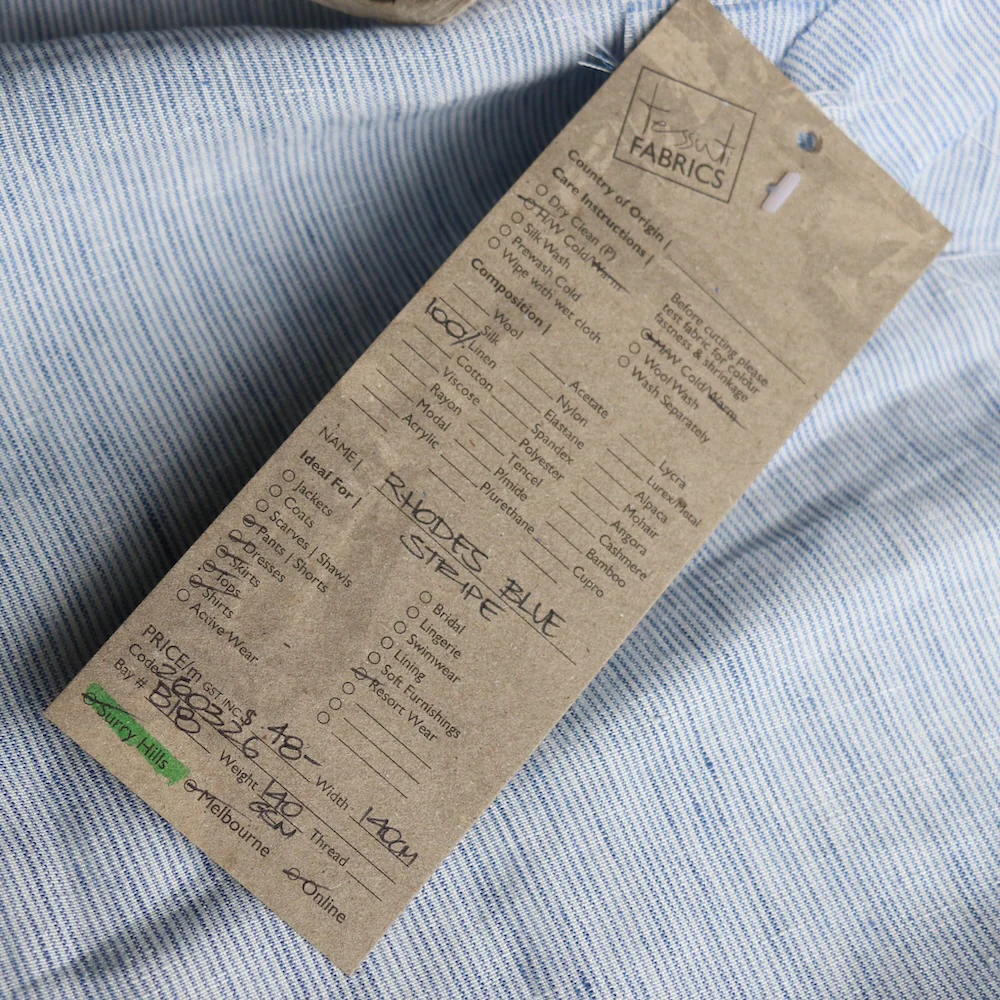 Rhodes Blue Stripe Linen - Image 3
