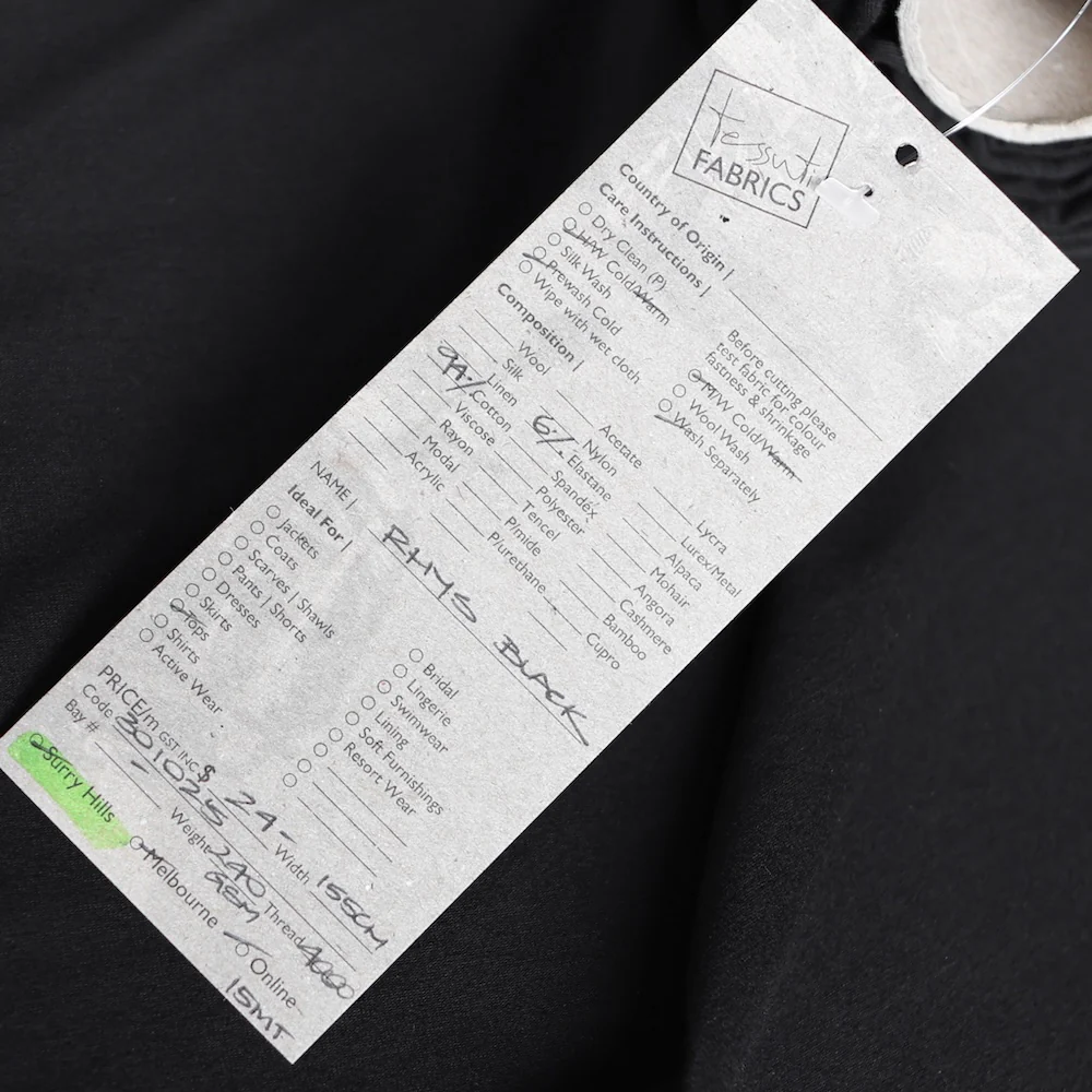 Rhys Black Cotton/Elastane Jersey - Image 3