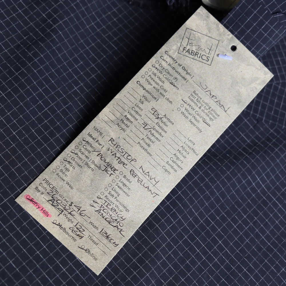 Ripstop Navy - Water Repellent - Image 3