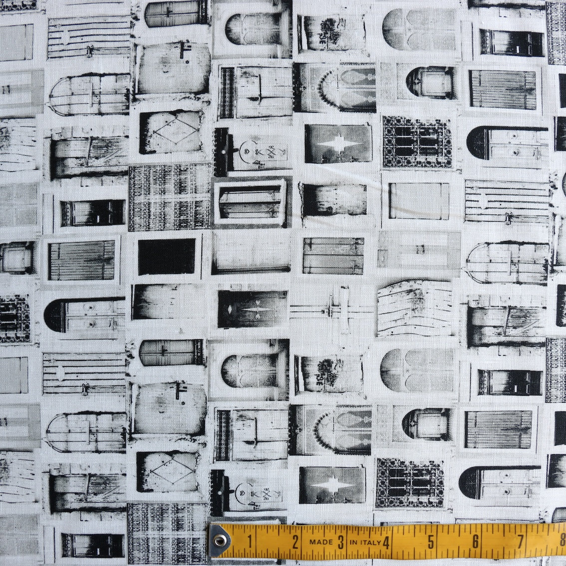 Roma Black Printed Linen - Image 3