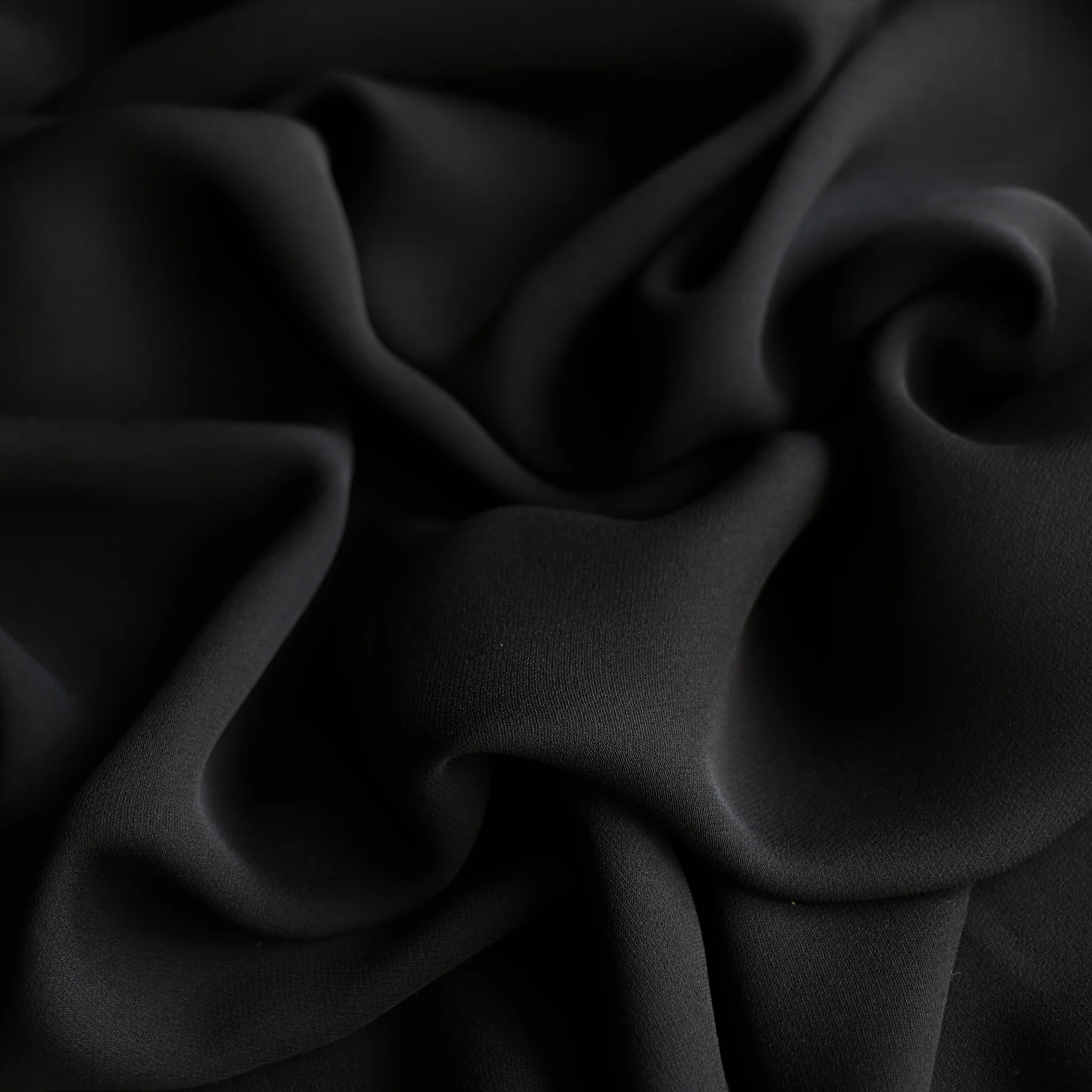 Romain Nero Double Silk Georgette - Image 2