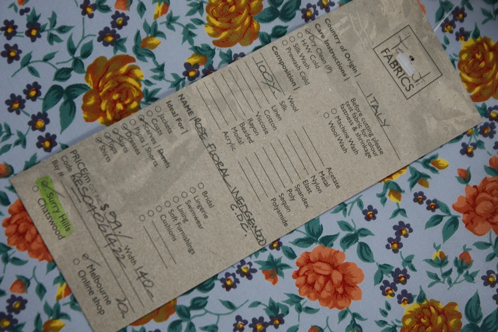 Rose Floral Wedgewood - Silk CDC - Image 3